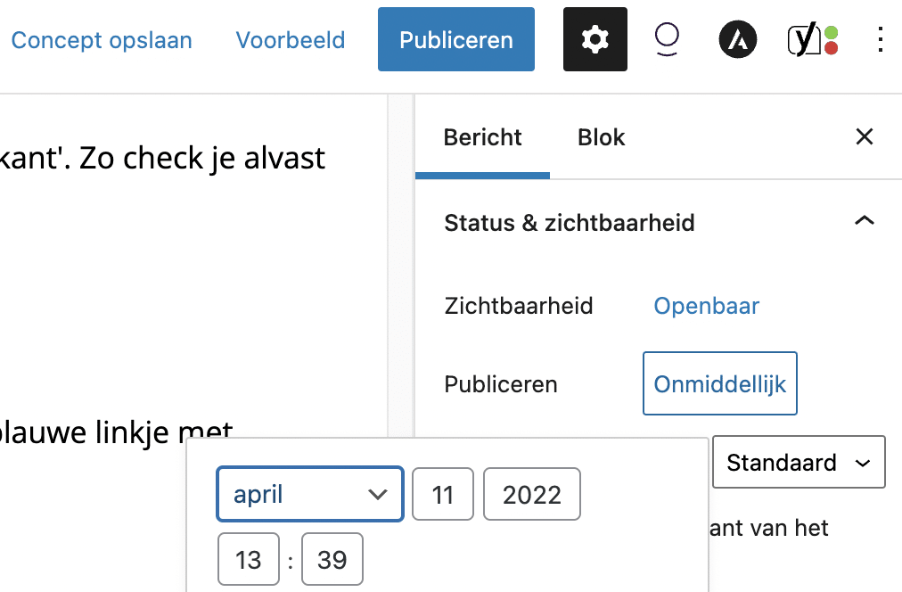 hoe plaats ik een nieuw bericht (blog of nieuws) op mijn wordpress-website?