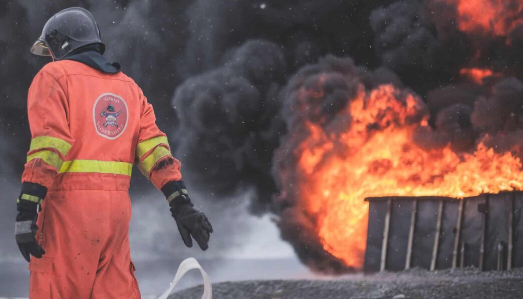 fireman wearing firesuit